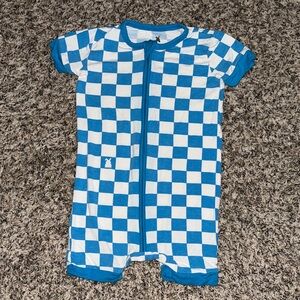 Kids Blue and White Checkered Bodysuit